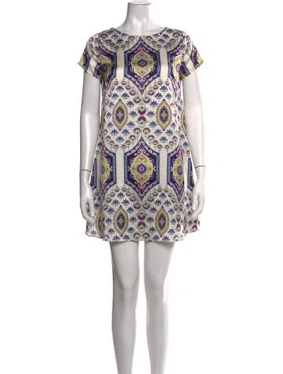 Pre-owned Misa Patterned Mini Dress In Multicolor