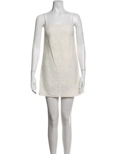 Pre-owned Misa Patterned Mini Dress In Neutrals