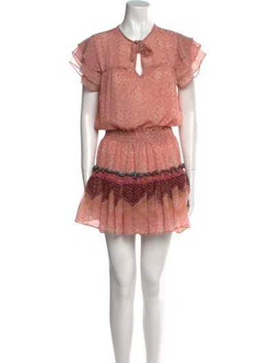 Pre-owned Misa Patterned Mini Dress In Pink