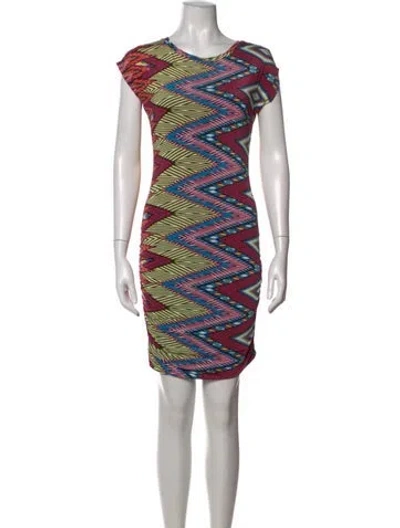 Pre-owned Misa Patterned Mini Dress In Pink
