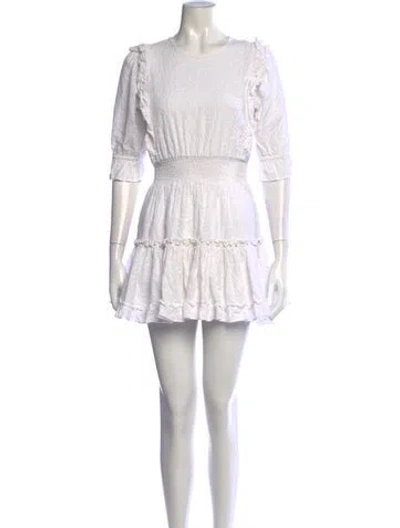 Pre-owned Misa Patterned Mini Dress In White