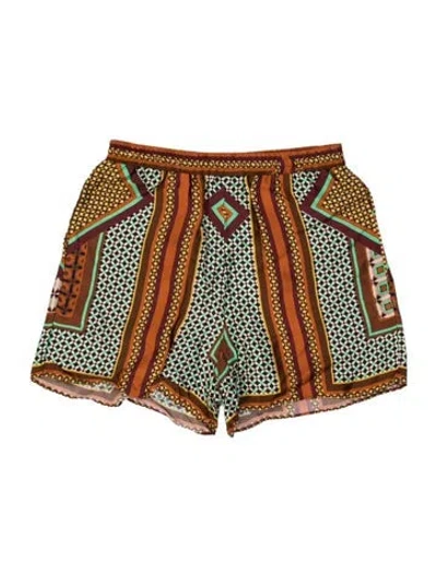 Pre-owned Misa Patterned Mini Shorts In Orange