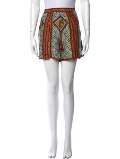 Pre-owned Misa Patterned Mini Shorts W/ Tags In Orange