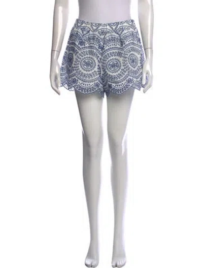 Pre-owned Misa Patterned Mini Shorts In White