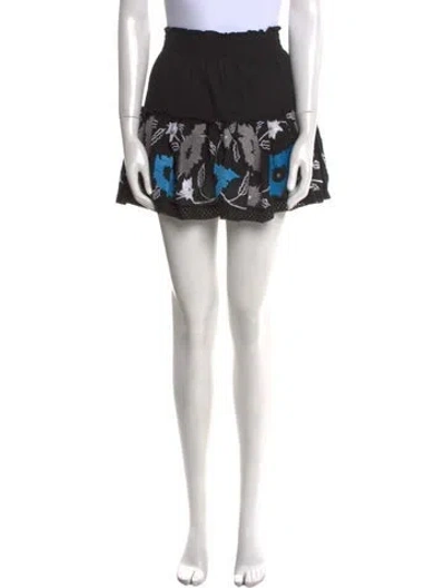 Pre-owned Misa Patterned Mini Skirt In Black