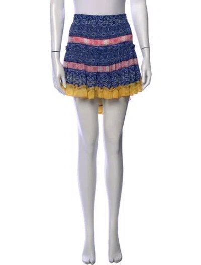 Pre-owned Misa Patterned Mini Skirt In Blue