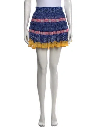 Pre-owned Misa Patterned Mini Skirt In Blue