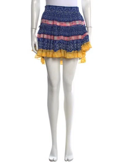 Pre-owned Misa Patterned Mini Skirt In Blue