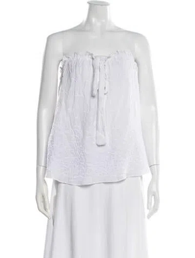 Pre-owned Misa Patterned Strapless Top W/ Tags In White