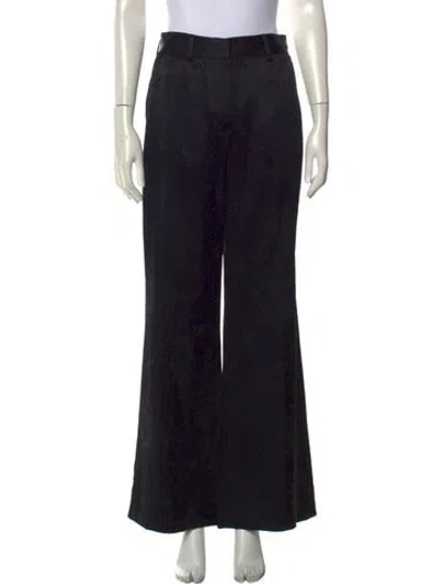 Pre-owned Misa Patterned Wide Leg Pants In Black