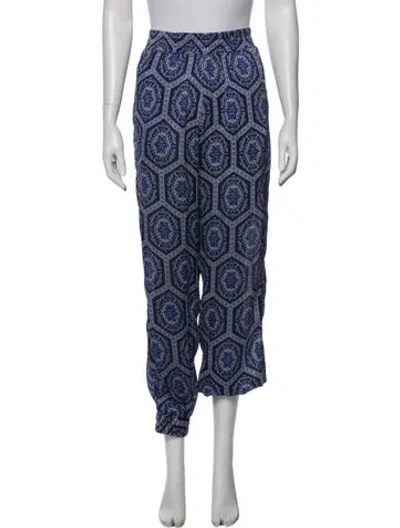 Pre-owned Misa Patterned Wide Leg Pants In Blue