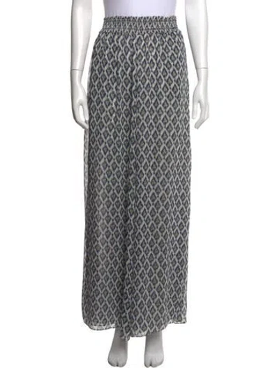 Pre-owned Misa Patterned Wide Leg Pants In Gray
