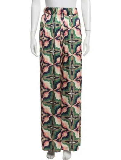 Pre-owned Misa Patterned Wide Leg Pants In Multicolor