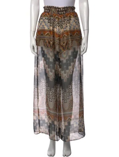 Pre-owned Misa Patterned Wide Leg Pants In Multicolor