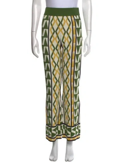 Pre-owned Misa Patterned Wide Leg Pants W/ Tags In Green