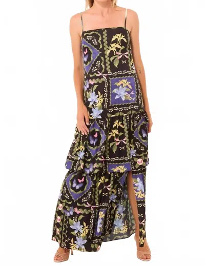 Misa Paulette Dress In Patchwork Butterfly In Multi