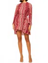 Misa Petra Chiffon Mini Dress In La Banda Crimson In Multi