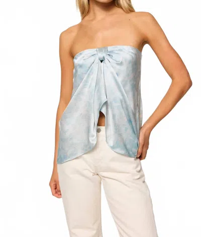 Misa Pixie Strapless Top In Agua In Multi