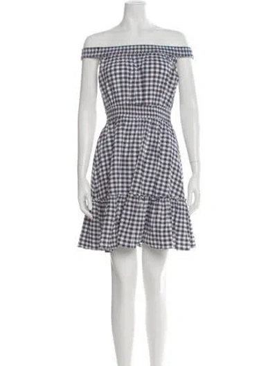 Pre-owned Misa Plaid Print Mini Dress In Black