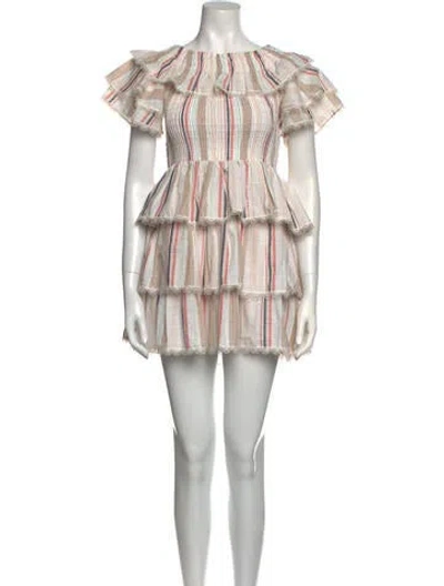 Pre-owned Misa Plaid Print Mini Dress In Pink