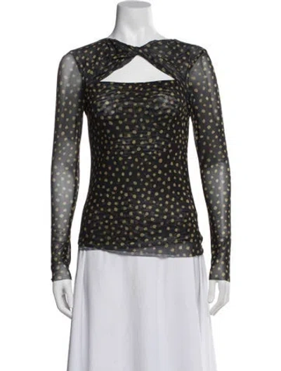 Pre-owned Misa Polka Dot Print Asymmetrical Top W/ Tags In Multi