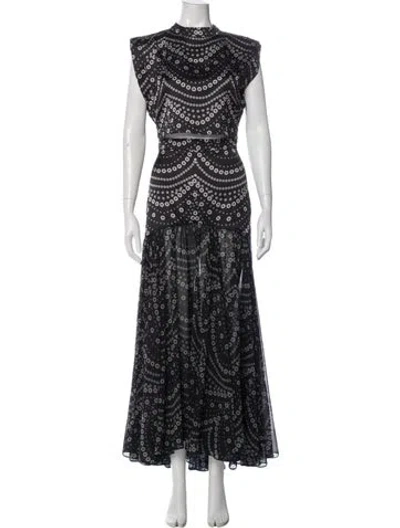 Pre-owned Misa Polka Dot Print Keyhole Accent Skirt Set In Multi