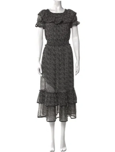 Pre-owned Misa Polka Dot Print Long Dress In Multi