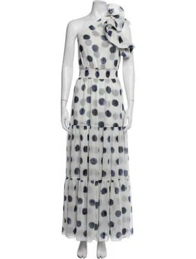 Pre-owned Misa Polka Dot Print Long Dress In Multicolor