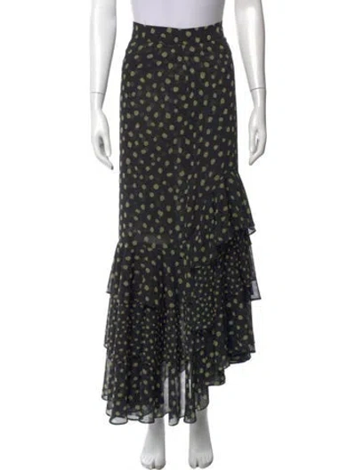 Pre-owned Misa Polka Dot Print Midi Length Skirt In Black