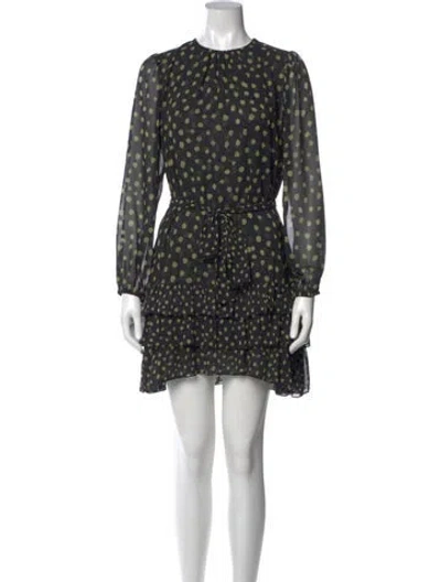 Pre-owned Misa Polka Dot Print Mini Dress In Black
