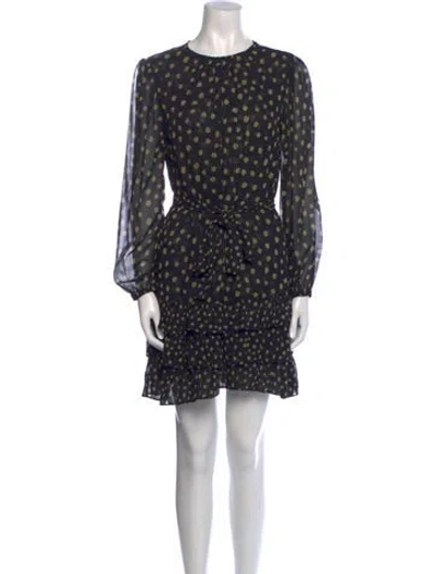 Pre-owned Misa Polka Dot Print Mini Dress In Black