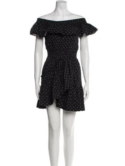 Pre-owned Misa Polka Dot Print Mini Dress In Black