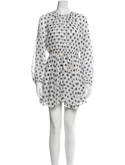 Pre-owned Misa Polka Dot Print Mini Dress In Neutrals