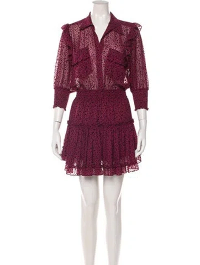 Pre-owned Misa Polka Dot Print Mini Dress In Pink