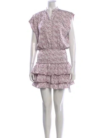 Pre-owned Misa Polka Dot Print Mini Dress In White