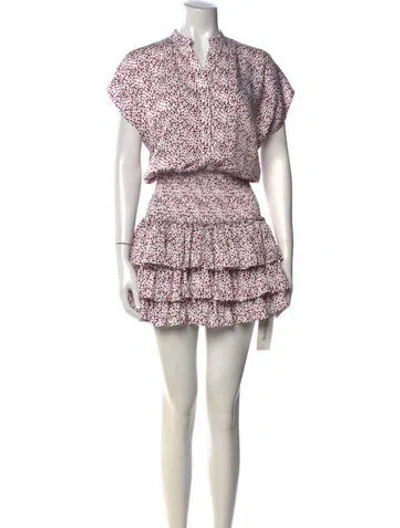 Pre-owned Misa Polka Dot Print Mini Dress In White