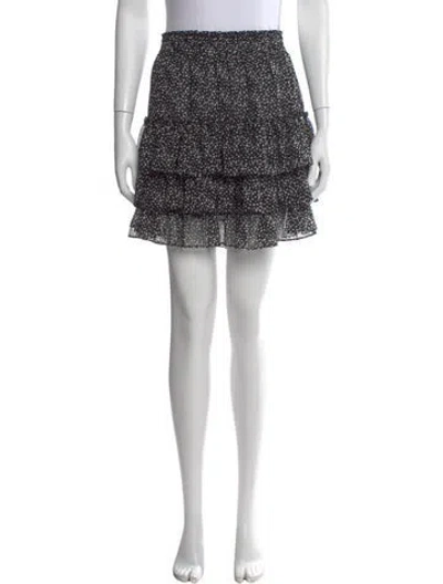 Pre-owned Misa Polka Dot Print Mini Skirt In Black