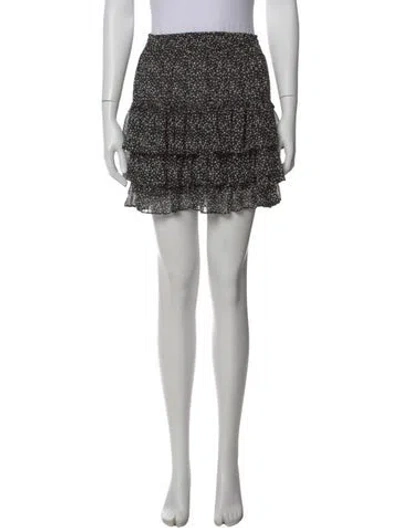 Pre-owned Misa Polka Dot Print Mini Skirt In Black