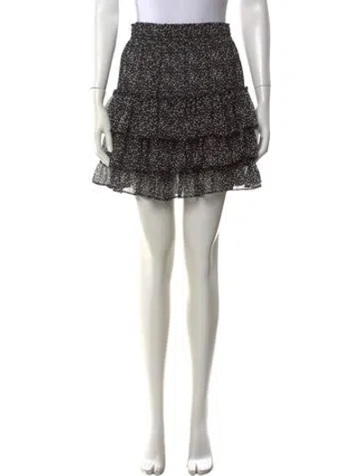Pre-owned Misa Polka Dot Print Mini Skirt In Black
