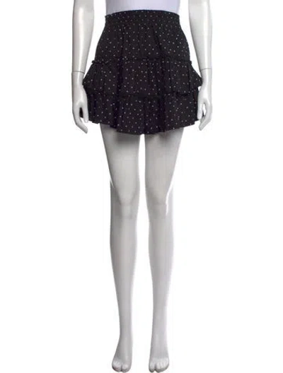 Pre-owned Misa Polka Dot Print Mini Skirt In Black