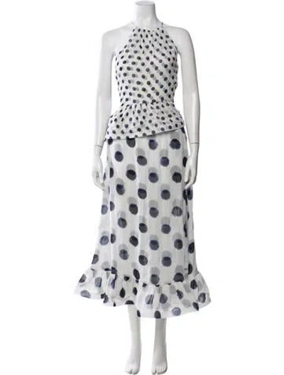 Pre-owned Misa Polka Dot Print Ruffle Embellishment Skirt Set In Multicolor