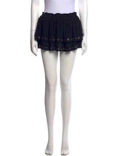 Pre-owned Misa Pom-pom Embellishments Mini Skirt In Black