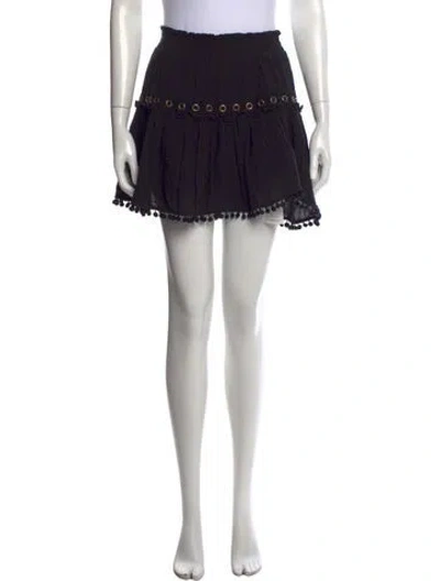 Pre-owned Misa Pom-pom Embellishments Mini Skirt In Black
