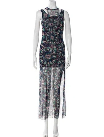 Pre-owned Misa Printed Crew Neck Top In Multi