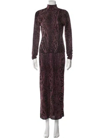 Pre-owned Misa Printed Glitter Accents Skirt Set W/ Tags In Multi
