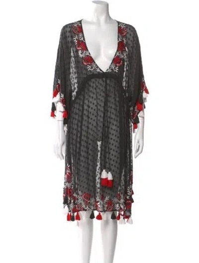Pre-owned Misa Printed Knee-length Dress In Black