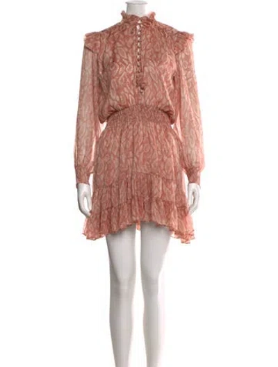 Pre-owned Misa Printed Knee-length Dress In Pink