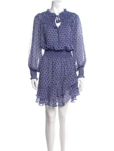 Pre-owned Misa Printed Knee-length Dress W/ Tags In Blue