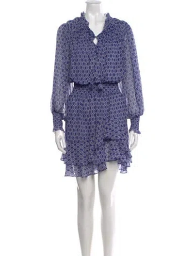 Pre-owned Misa Printed Knee-length Dress W/ Tags In Blue