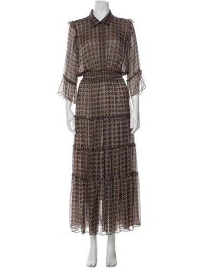 Pre-owned Misa Printed Long Dress